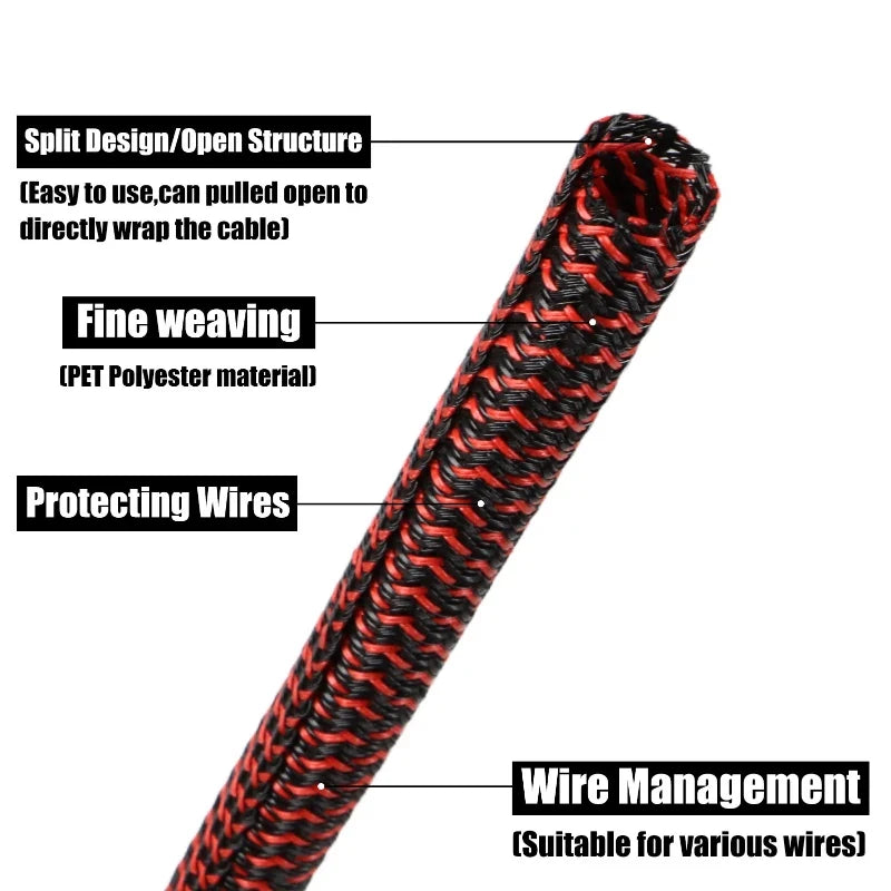Voltic Braided Cable Sleeve — Cable Management Kit