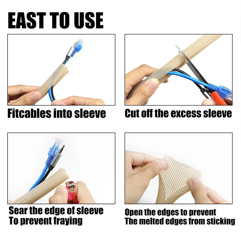 Voltic Braided Cable Sleeve — Cable Management Kit